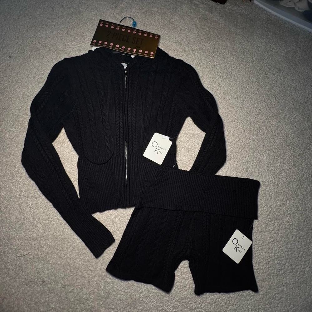 Junior Black Sweater 2 Piece Set